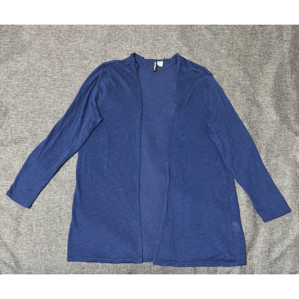 H&M Divided Womens XL Cardigan Blue Open Front Long Sleeve Lightweight